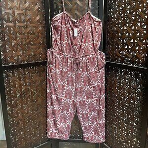 Maurices, Red Paisley Jumpsuit, size 2X